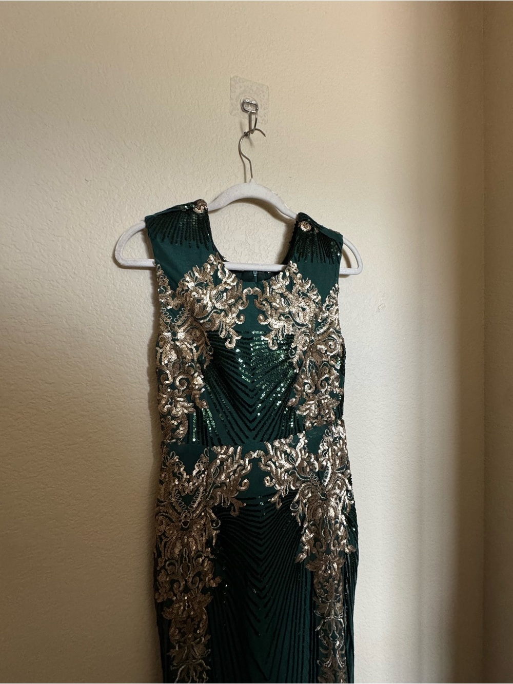 Baltic Born Azura Green Gold Sequin Formal Evening Wedding Guest Gown Dress - Picture 3 of 6